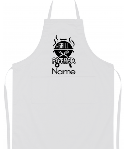 Personalised Grill Father Black Adjustable Kitchen Apron